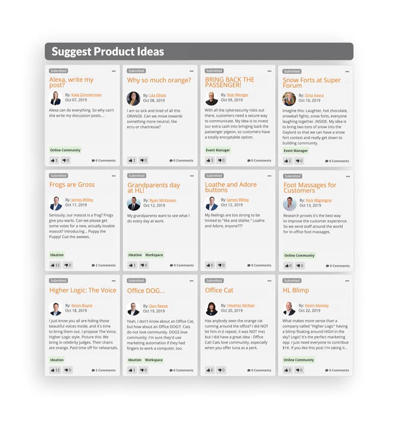 Higher Logic Ideation new features