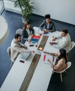 team making a plan for member engagement and online community