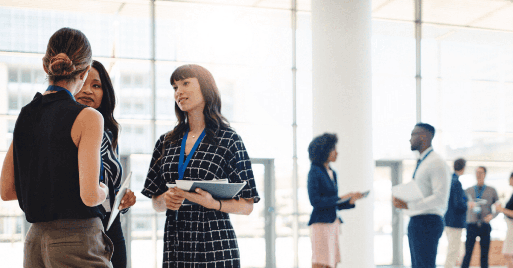 Members talking at annual event