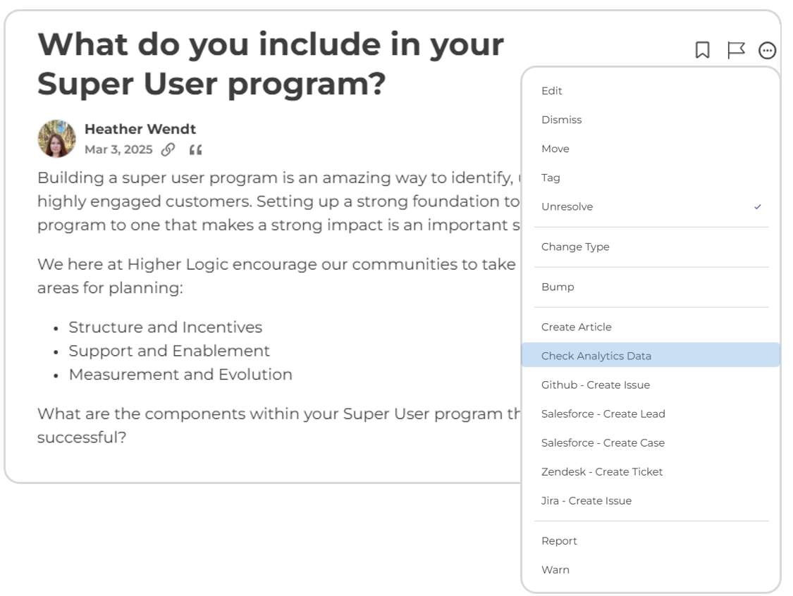 Higher Logic Vanilla analytics insights on community post