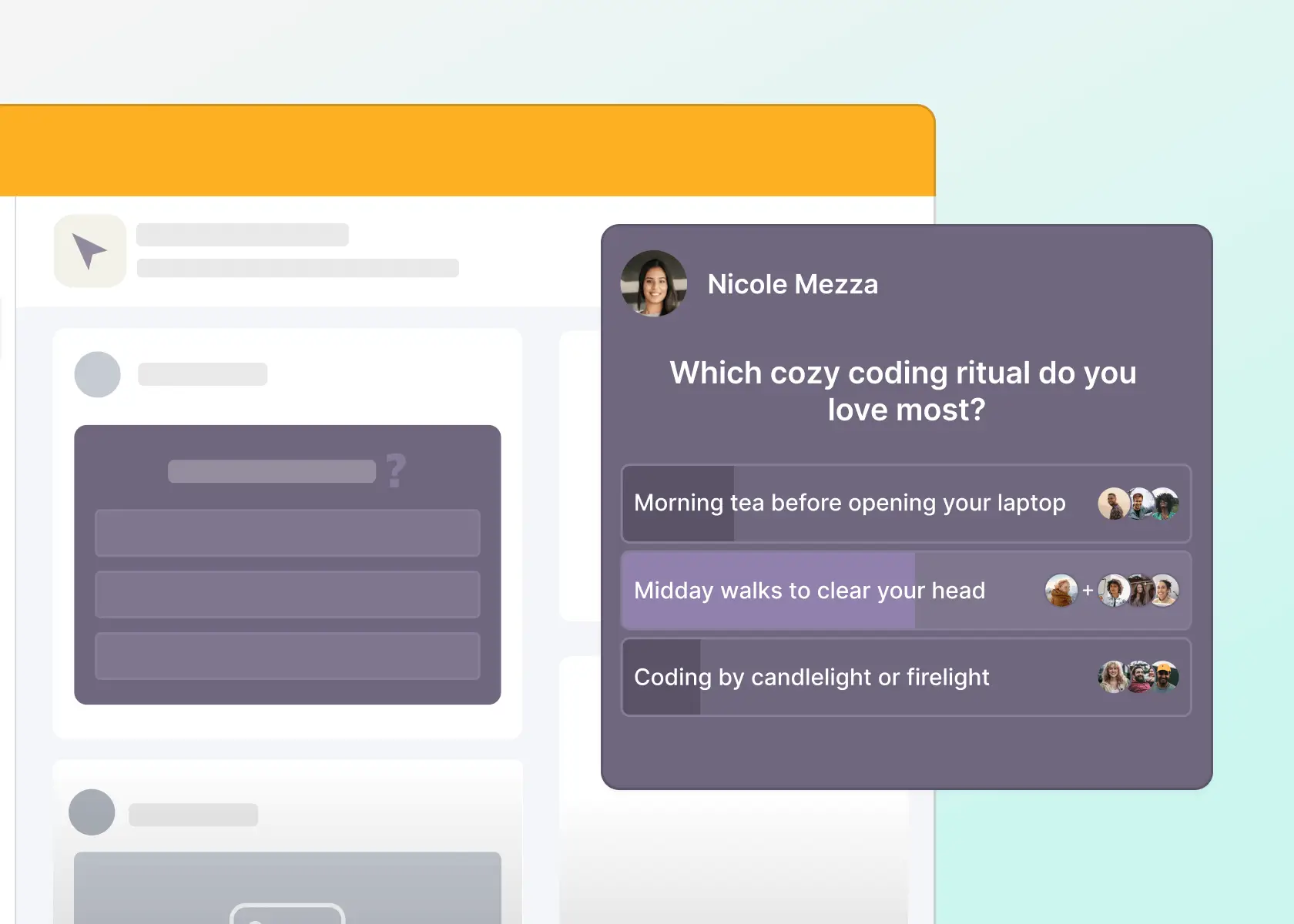 Polling feature within Might Networks, the online community software reviewed below